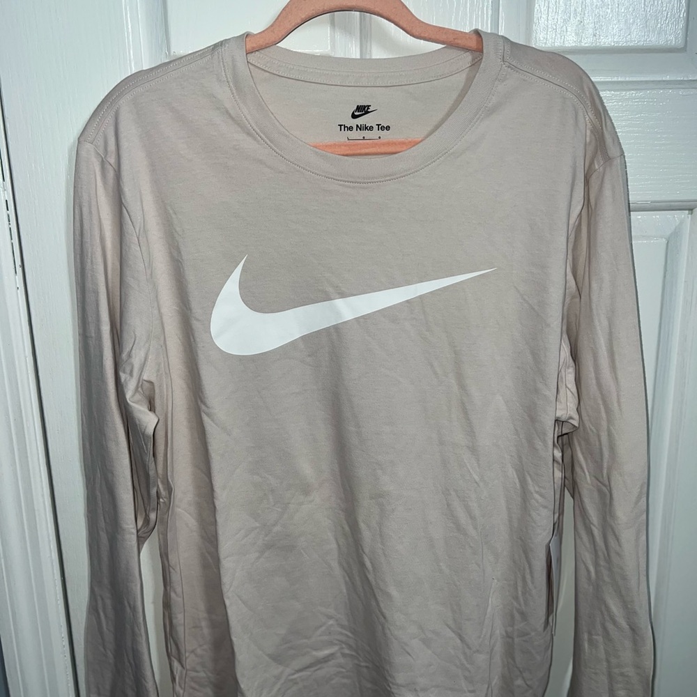 Nike Men's Cream Long Sleeve Tee